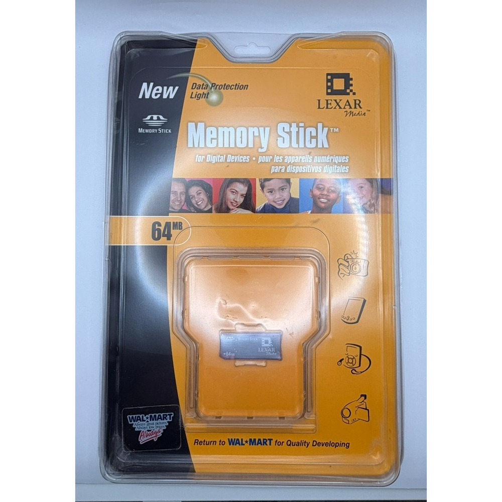 Vintage Lexar Media 64MB Memory Stick MS064 New Sealed Sony Camera Camcorder